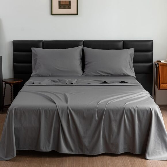 Sheet Set Sateen Weave 4 Piece Bedding Set with Cooling Effect Extra Soft - Picture 2 of 5